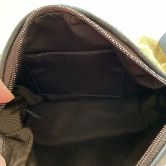 Coach Y2K Gold Patchwork Suede Canvas Metallic Leather Baguette Demi Mimi Bag - Picture 7 of 13